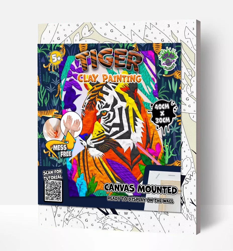 Splat Planet paveikslas iš modelino, Tigras 30x40cm