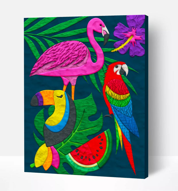 Splat Planet paveikslas iš modelino, Tropikai 30x40cm