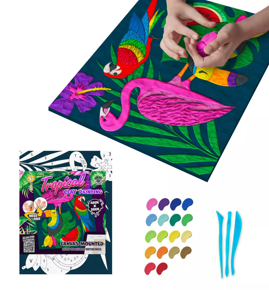 Splat Planet paveikslas iš modelino, Tropikai 30x40cm