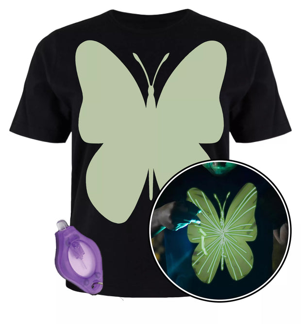 Splat Planet šviečiantys tamsoje marškinėliai, Drugelis