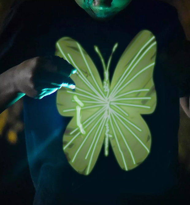 Splat Planet šviečiantys tamsoje marškinėliai, Drugelis