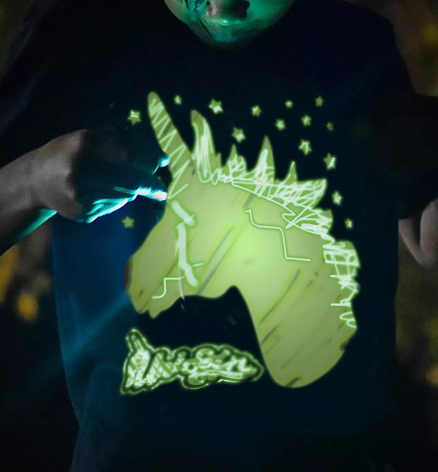 Splat Planet šviečiantys tamsoje marškinėliai, Vienaragis