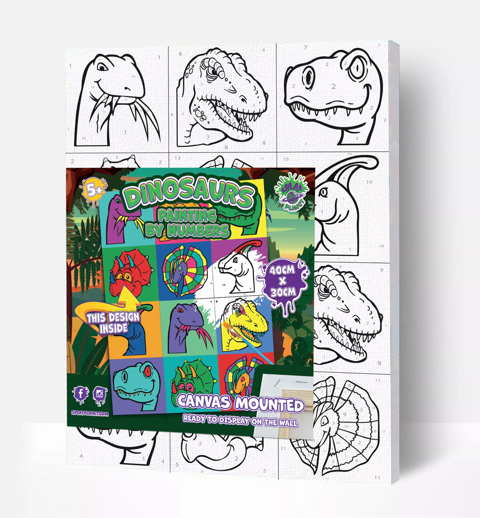 Splat Planet tapyba pagal skaičius, DINOZAURAS 30x40 cm