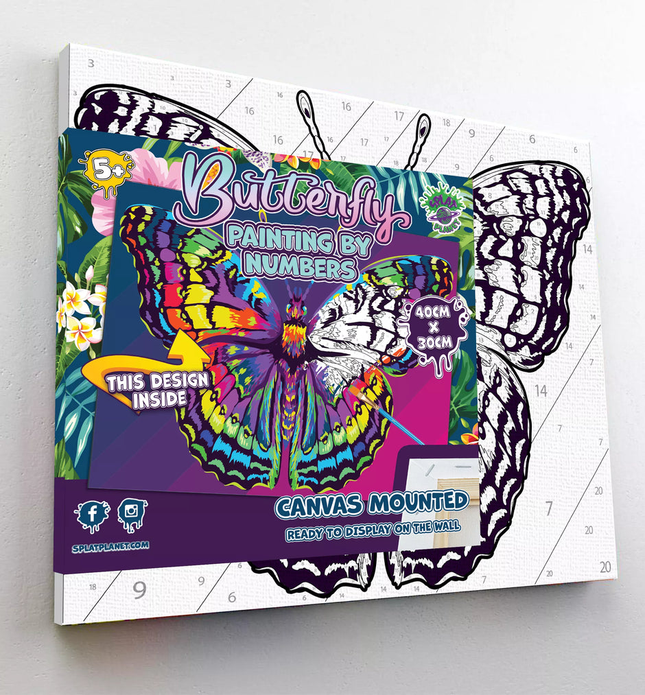 Splat Planet tapyba pagal skaičius, DRUGELIS 30x40 cm