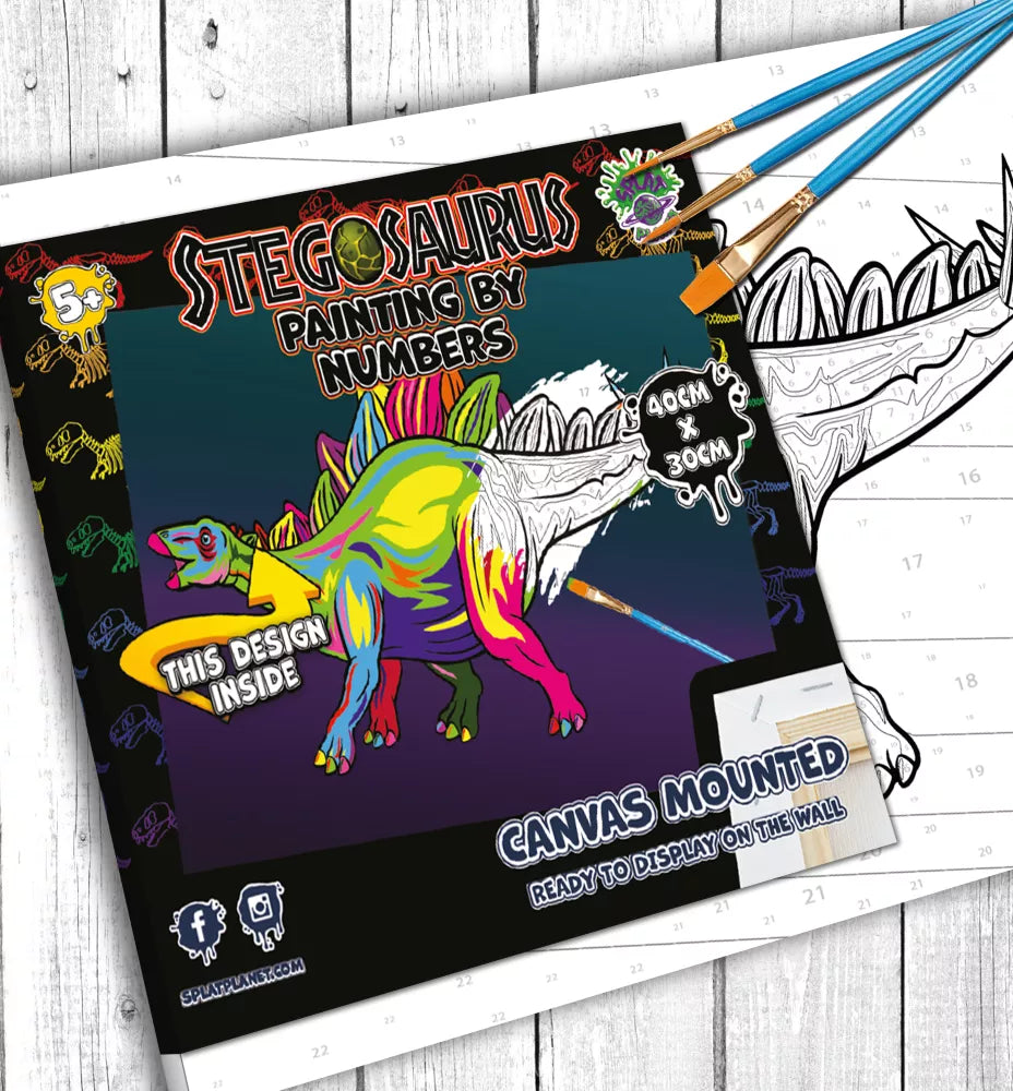 Splat Planet tapyba pagal skaičius, STEGOZAURAS 30x40 cm